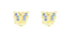 Yellow Gold Cubic Zirconia, March Butterfly Screwback Earrings.