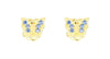 Yellow Gold Cubic Zirconia, March Butterfly Screwback Earrings.