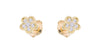 Yellow Gold Cubic Zirconia Flower Screwback Earrings.