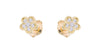 Yellow Gold Cubic Zirconia Flower Screwback Earrings.