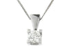 White Gold Diamond Solitaire Pendant Necklace.