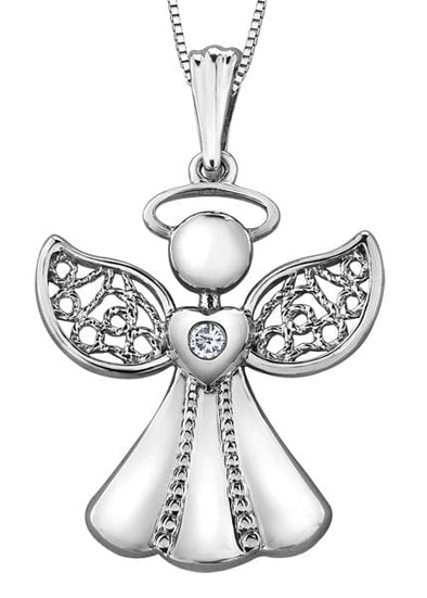 White Gold Diamond "Angel" Pendant Necklace.