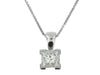 White Gold Canadian Diamond Solitaire Pendant Necklace.