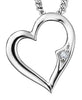 White Gold Diamond Heart Pendant Necklace.