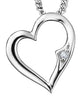 White Gold Diamond Heart Pendant Necklace.
