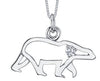 White Gold Canadian Diamond Polar Bear Pendant Necklace.