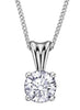 White Gold Canadian Diamond Solitaire Pendant Necklace.