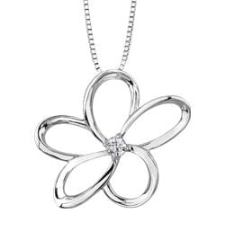 Sterling Silver Canadian Diamond Pendant Necklace.