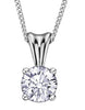 White Gold Canadian Diamond Solitaire Pendant Necklace.