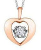 Rose Gold Diamond Heart Pulse Pendant Necklace