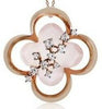 Rose Gold Rose Quartz, Diamond Pendant Necklace.
