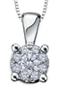 White Gold Diamond Solitaire Pendant Necklace.