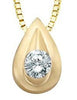 Yellow Gold Diamond Pendant Necklace. 0.03 Center Total Diamond Weight.