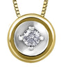 Yellow Gold Diamond Circle Pendant Necklace. 0.035 Center Total Diamond Weight.