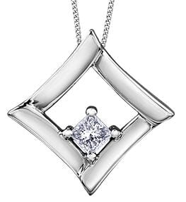 White Gold Canadian Diamond Pendant Necklace.