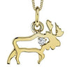 Yellow Gold Canadian Diamond "Moose" Pendant Necklace.