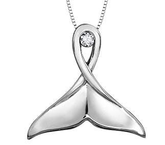 White Gold Canadian Diamond Pendant Necklace.