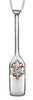 Sterling Silver, Rose Gold Accent Canadian Diamond Paddle Pendant Necklace.