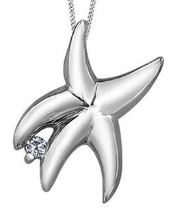 White Gold Canadian Diamond "Starfish" Pendant Necklace.