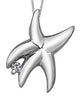 White Gold Canadian Diamond Starfish Pendant Necklace.