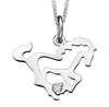 White Gold Canadian Diamond Horse Pendant Necklace.
