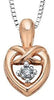 Rose Gold Canadian Diamond Heart Pendant Necklace.