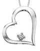 White Gold Canadian Diamond Heart Pendant Necklace.