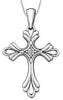 White Gold Canadian Diamond Cross Pendant Necklace.