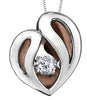 White Gold Canadian Diamond Heart Pulse Pendant Necklace.