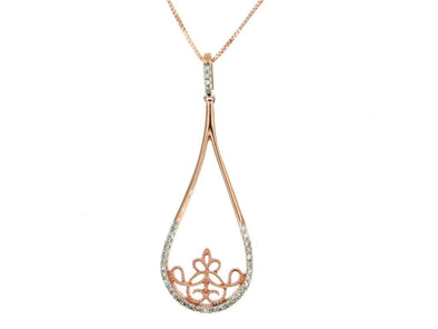 Rose Gold Diamond Pendant Necklace.