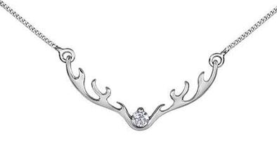 White Gold Canadian Diamond "Antler" Pendant Necklace.