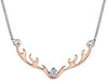Rose Gold Canadian Diamond "Antler" Pendant Necklace.