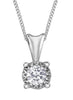 White Gold Diamond Solitaire Pendant Necklace.