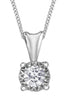White Gold Diamond Solitaire Pendant Necklace.