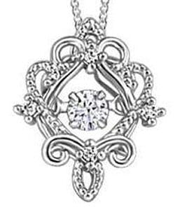 White Gold Canadian Diamond Pulse Pendant Necklace.