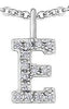 White Gold Diamond "E" Monogram Pendant Necklace.