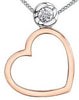 White Gold Canadian Diamond Heart Pendant Necklace.