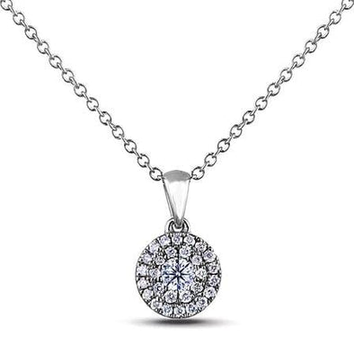 White Gold Canadian Diamond Pendant Necklace. 0.09 Center