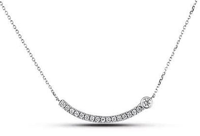 White Gold Canadian Diamond Pendant Necklace. 0.12 Center