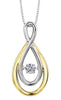 Yellow Gold Diamond Pulse Pendant Necklace.