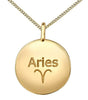 Yellow Gold Diamond "Aries" Zodiac Pendant Necklace.