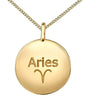 Yellow Gold Diamond "Aries" Zodiac Pendant Necklace.