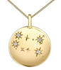 Yellow Gold Diamond "Gemini" Zodiac Pendant Necklace.