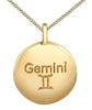 Yellow Gold Diamond "Gemini" Zodiac Pendant Necklace.