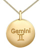 Yellow Gold Diamond "Gemini" Zodiac Pendant Necklace.