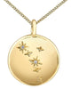 Yellow Gold Diamond "Cancer" Zodiac Pendant Necklace.