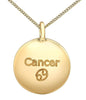 Yellow Gold Diamond "Cancer" Zodiac Pendant Necklace.