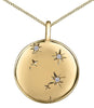Yellow Gold Diamond "Libra" Zodiac Pendant Necklace.