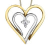 Yellow Gold Canadian Diamond Heart Pendant Necklace.