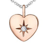 Rose Gold Canadian Diamond Heart Pendant Necklace.